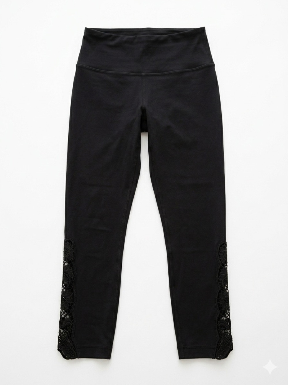 ✨3 for $15✨ 90 Degree by Reflex High Waisted Black Crochet Lace Trim Leggings  S